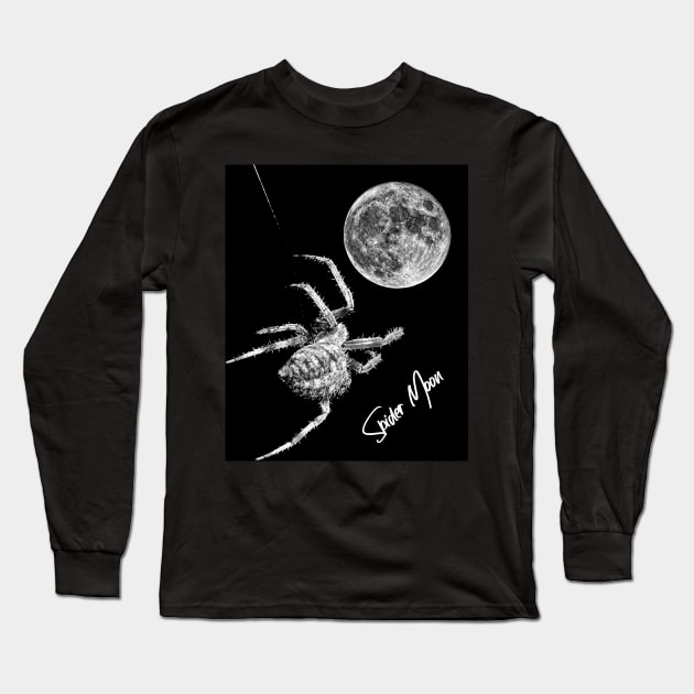 Spider Moon Long Sleeve T-Shirt by JohnStanton